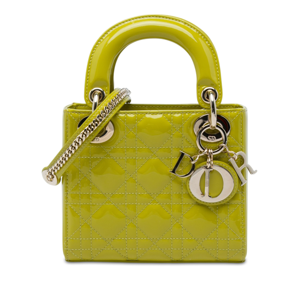 Pre-Loved Dior Mini Patent Cannage Lady Dior